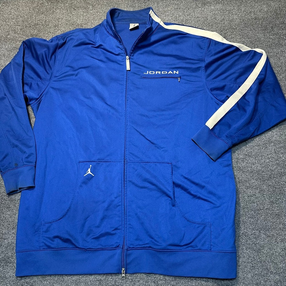 Jordan Track Jacket Men's Large Blue Full Zip Athletic Jumpman Logo‎ 3XL XXL